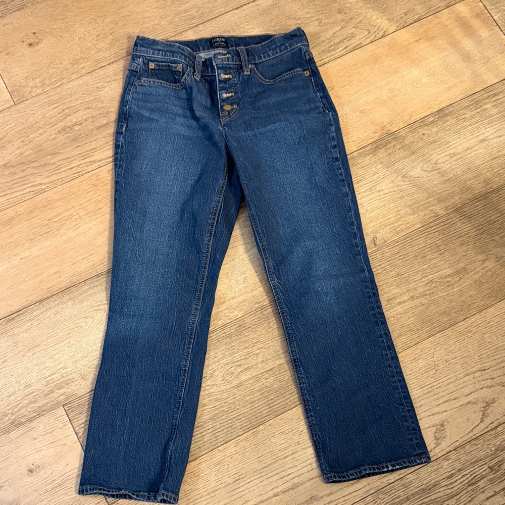 J Crew mid rise flare crop Dark Blue Women's Jeans - Button Fly